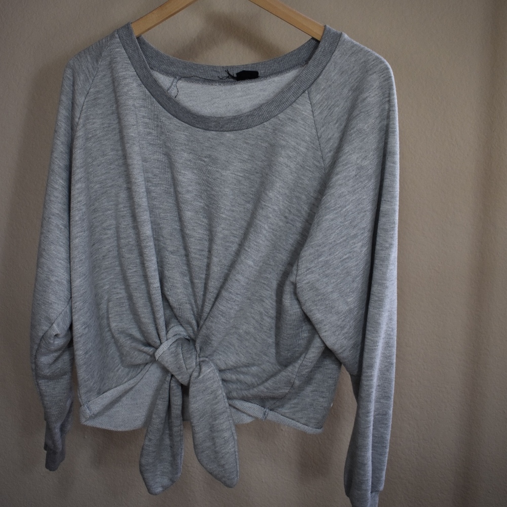 Gray Tie Sweater
